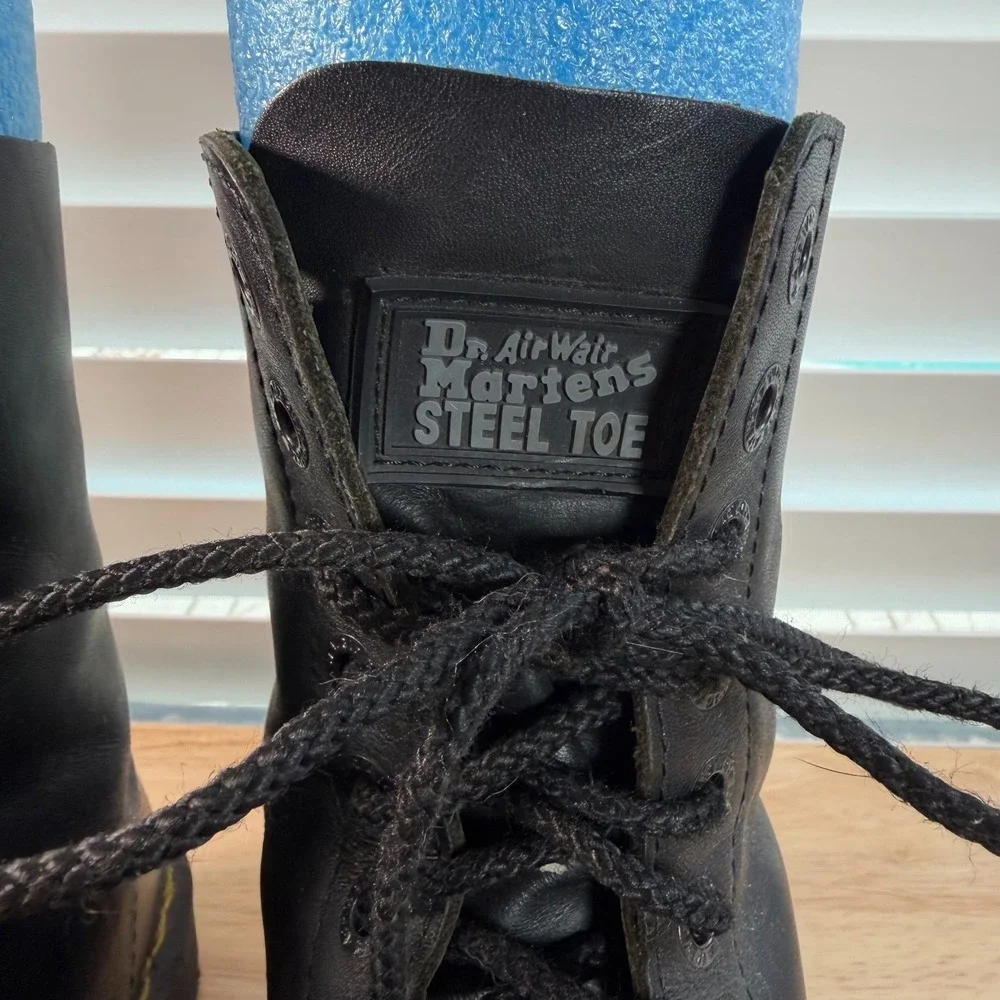 Dr. Martens AirWair Work Boots Mens Black Steel Toe Lace Up 10966 Combat Punk 13
